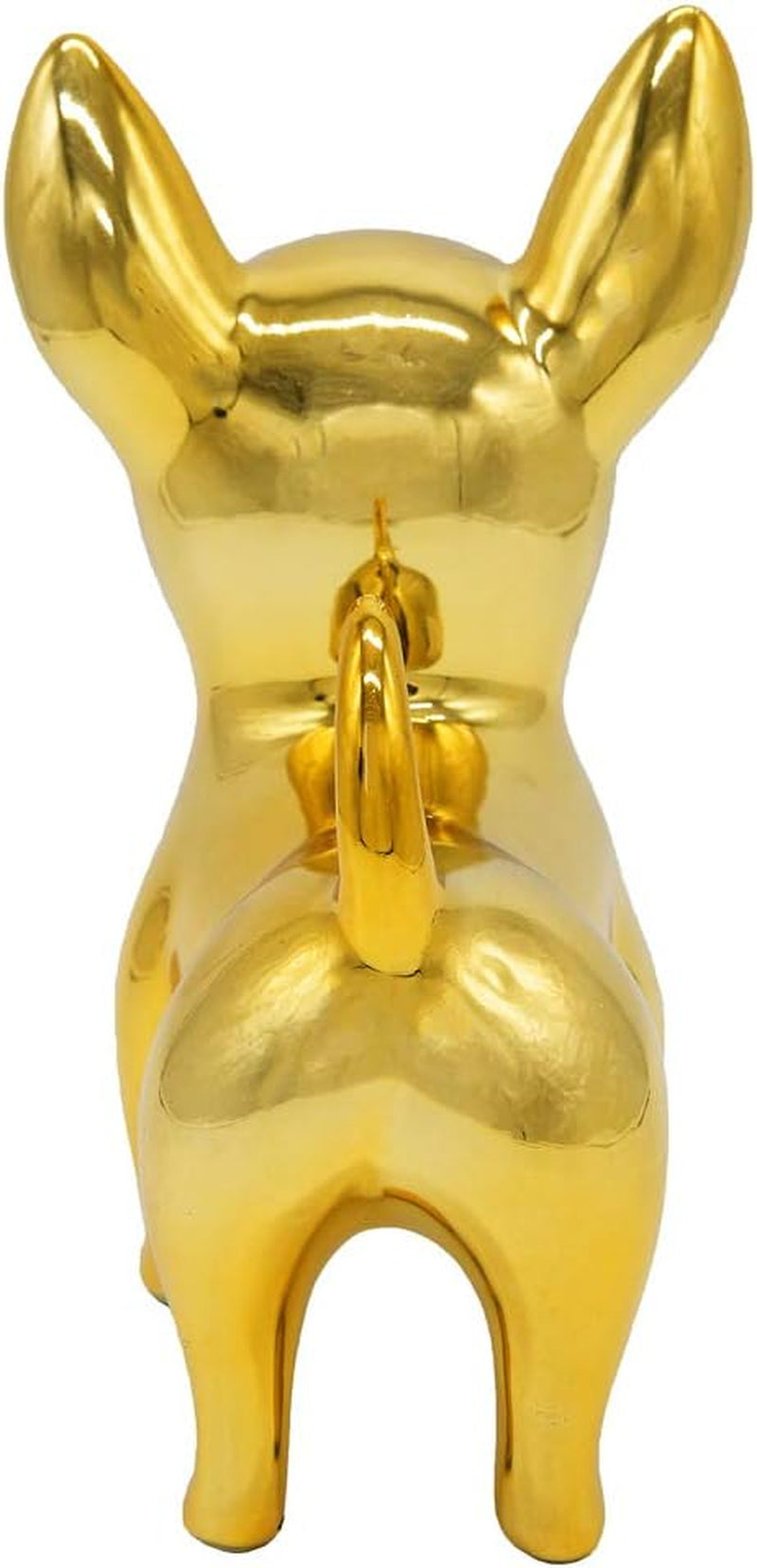 Chihuahua Dog Statue - Metallic Gold Standing Ceramic Dog Statue - Decorative Dog Sculpture for Garden or Home Décor - Chihuahua Dog Outdoor Statue - (6.69” X 4.33” X 7.87”)
