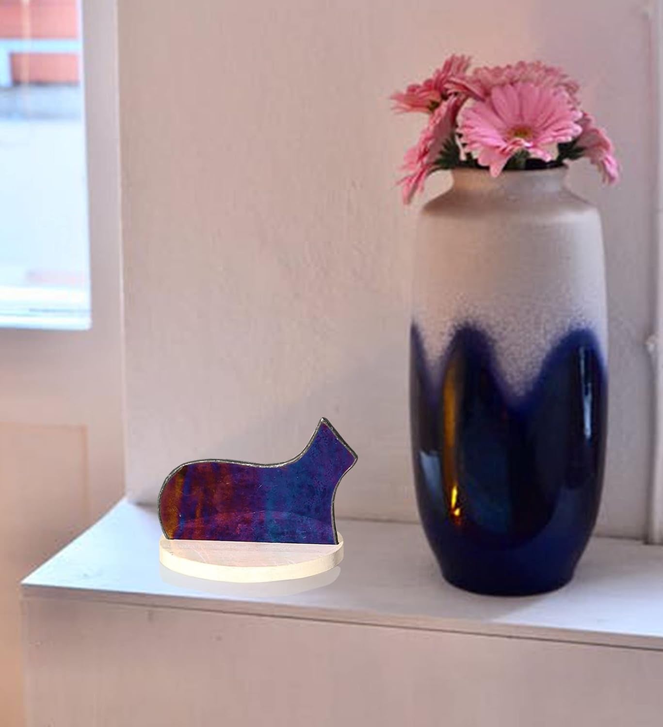 Black Cat Decor Glass Figurine,Cat Stained Glass Suncatcher Decoration,Cat Window Sill Figurine Ornaments,Cat Themed Gifts,Cat Lovers Gifts for Women,Cat Memorial Gifts Pet Memorial Gifts